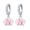 Women's 925 Sterling Silver Flower Leaves Electroplated Earrings