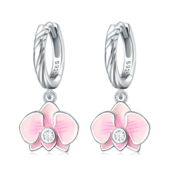 Women's 925 Sterling Silver Flower Leaves Electroplated Earrings