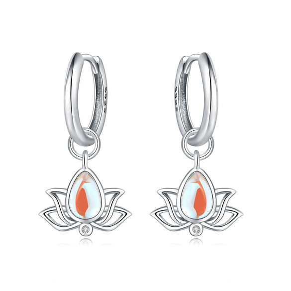 Women's 925 Sterling Silver Flower Leaves Electroplated Earrings