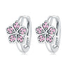 Women's 925 Sterling Silver Flower Leaves Electroplated Earrings