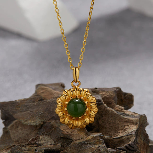 Women's 925 Sterling Silver Flower Multicolor Gemstone Necklace