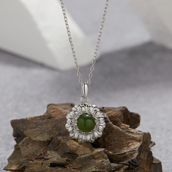 Women's 925 Sterling Silver Flower Multicolor Gemstone Necklace