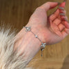Women's 925 Sterling Silver Flowershaped Elegant Bracelet With Matte And Electroplating Craft
