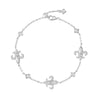 Women's 925 Sterling Silver Flowershaped Elegant Bracelet With Matte And Electroplating Craft