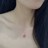 Women's 925 Sterling Silver Four Leaf Clover Agate Necklace With Rose Gold Electroplated Cross Chain Elegant Pendant