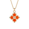 Women's 925 Sterling Silver Four Leaf Clover Agate Necklace With Rose Gold Electroplated Cross Chain Elegant Pendant