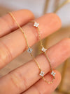 Women's 925 Sterling Silver Four Leaf Clover Light Luxury Bracelet With Zircon And 18K Gold Plating