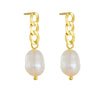 Women's 925 Sterling Silver Geometric Baroque Pearl Earrings