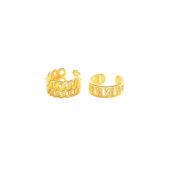 Women's Sterling Silver Geometric Clipon Earrings With Electroplated Finish Elegant Nopiercing Ear Cuff Style Jewelry