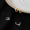 Women's Sterling Silver Geometric Clipon Earrings With Electroplated Finish Elegant Nopiercing Ear Cuff Style Jewelry