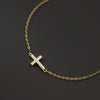 Women's Sterling Silver Geometric Cross Bracelet With Diamond Design