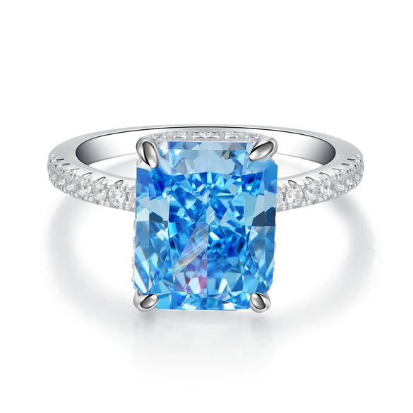 Women's 925 Sterling Silver Geometric Cut Fashion Ring