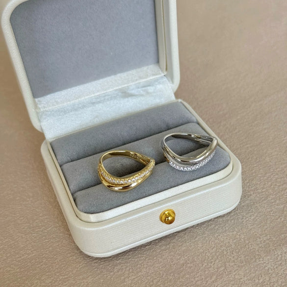 Women's 925 Sterling Silver Geometric Design Rings