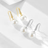 Women's 925 Sterling Silver Geometric Diamond Pearl Earrings Jewelry