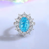 Women's 925 Sterling Silver Geometric Diamond Ring