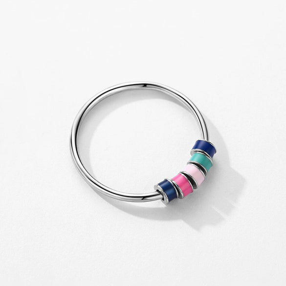 Women's Sterling Silver 925 Geometric Dripping Glue Ring