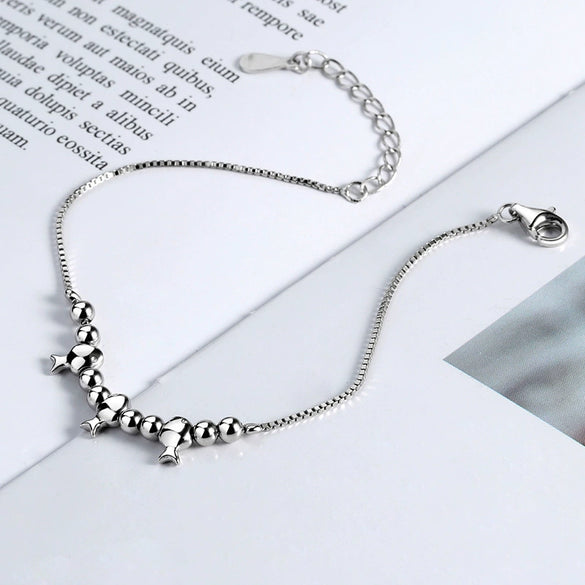 Women's Sterling Silver 925 Geometric Electroplated Bracelet