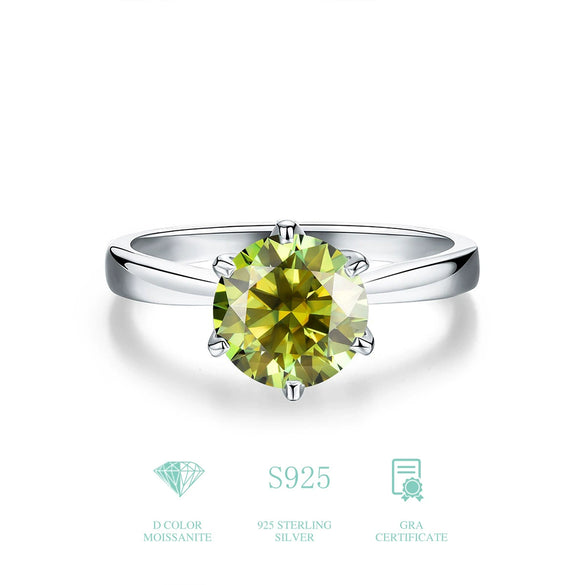 Women's 925 Sterling Silver Geometric Fashion Ring With Electroplating And Six Claw Design