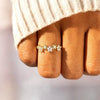 Women's Sterling Silver Geometric Flower Ring With Electroplating