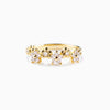 Women's Sterling Silver Geometric Flower Ring With Electroplating