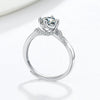 Women's Sterling Silver Geometric Four Claw Wedding Ring With Electroplated Inlaid Stone Adjustable Opening Band
