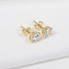 Women's Sterling Silver Geometric Inlaid Zircon Earrings With Electroplated Finish Fashion Jewelry Accessories