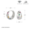 Women's 925 Sterling Silver Geometric Inlaid Zircon Round Gem Earrings