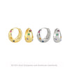 Women's 925 Sterling Silver Geometric Inlaid Zircon Round Gem Earrings