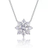 Women's 925 Sterling Silver Geometric Inlay Sunflower Clavicle Necklace