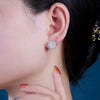 Women's 925 Sterling Silver Geometric Light Luxury Earrings Set With Diamonds