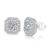 Women's 925 Sterling Silver Geometric Light Luxury Earrings Set With Diamonds