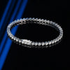 Women's Sterling Silver Geometric Moissanite Bracelet Set With Diamonds