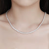 Women's Sterling Silver Geometric Moissanite Diamond Set Clavicle Necklace