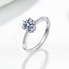 Women's 925 Sterling Silver Geometric Moissanite Ring With Six Claw Micro Inlay And Electroplated Adjustable Open Band