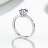 Women's 925 Sterling Silver Geometric Moissanite Ring With Six Claw Micro Inlay And Electroplated Adjustable Open Band