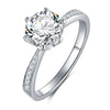 Women's Sterling Silver Geometric Moissanite Ring With Sixclaw Microinlay