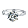 Women's Sterling Silver Geometric Moissanite Ring With Sixclaw Microinlay