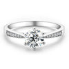 Women's Sterling Silver Geometric Moissanite Ring With Sixclaw Microinlay