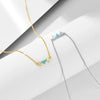 Women's Sterling Silver Geometric Opal Necklace With Diamond Design And Cross Chain