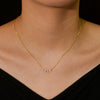 Women's Sterling Silver Geometric Opal Necklace With Diamond Design And Cross Chain