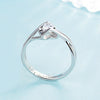 Women's Sterling Silver Geometric Open Ring With Simulated Diamond Electroplated Simple Fashion Jewelry