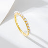 Women's 925 Sterling Silver Geometric Pearl Ring