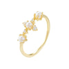 Women's Sterling Silver Geometric Pearl Set Crown Ring Hand Jewelry