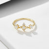 Women's Sterling Silver Geometric Pearl Set Crown Ring Hand Jewelry