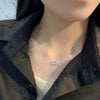 Women's 925 Sterling Silver Geometric Pendant Necklace Simple Elegant Clavicle Chain Minimalist Silver Necklace