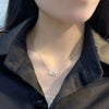 Women's 925 Sterling Silver Geometric Pendant Necklace Simple Elegant Clavicle Chain Minimalist Silver Necklace