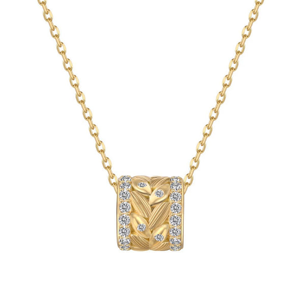 Women's 925 Sterling Silver Geometric Ring And Necklace With Electroplating Design