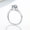 Women's Sterling Silver Geometric Ring Bracelet With Four Claw Single Stone Setting Sweet Romantic Electroplated Jewelry