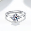 Women's Sterling Silver Geometric Ring Bracelet With Four Claw Single Stone Setting Sweet Romantic Electroplated Jewelry