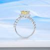Women's 925 Sterling Silver Geometric Ring Set With Diamonds